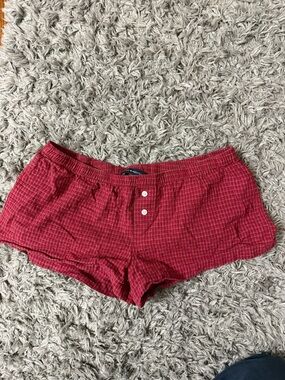 Brandy Melville Red Plaid Athletic Shorts